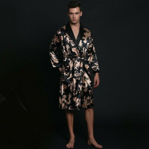 Men’s Black & Gold Silk Robe – Inizio Embodiment Limited